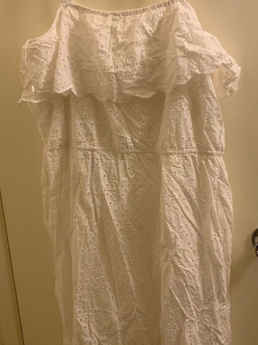 Plus Size White Eyelet Dress
